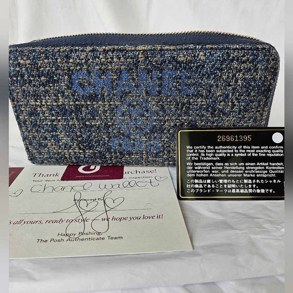 EUC Chanel Deauville Tweed Continental Long Wallet - Picture 2 of 10